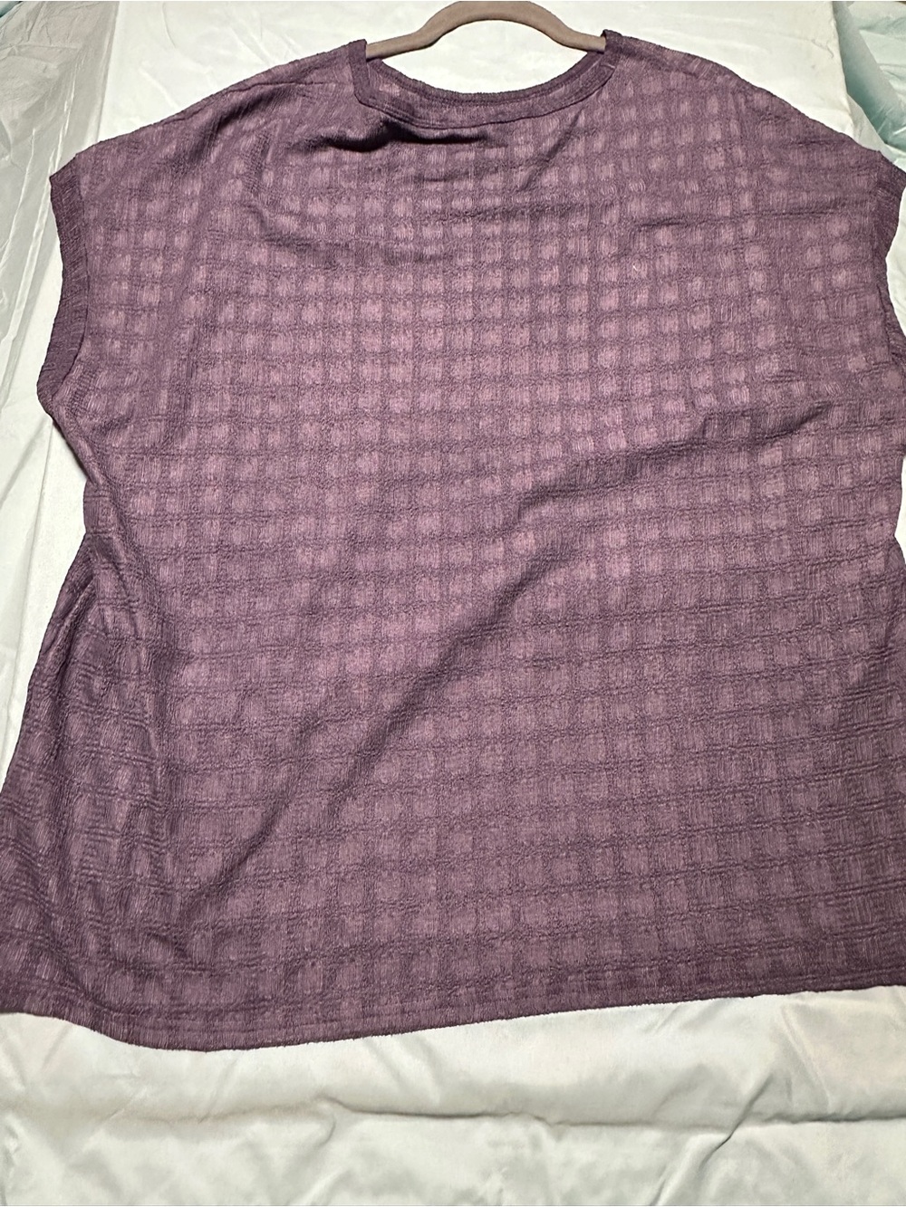 SHEIN Mauve Textured Short Sleeve Knit Top